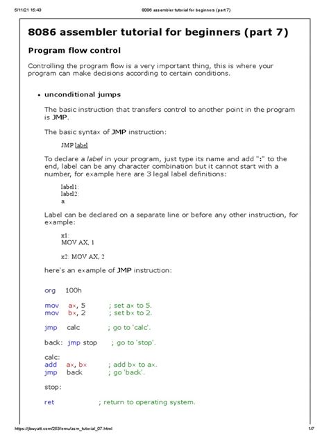 assembly 8086 tutorial|8086 Assembly Language Tutorial For Absolute Beginners.
